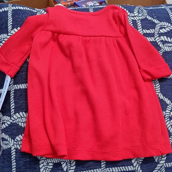 NWT CARTER'S Waffle Knit Festive Holiday Dress SZ 0-3mo red - Picture 5 of 5